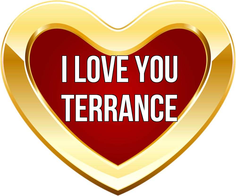 Greetings card с именем, Terrance I love you из краски Greetings with text for free download 