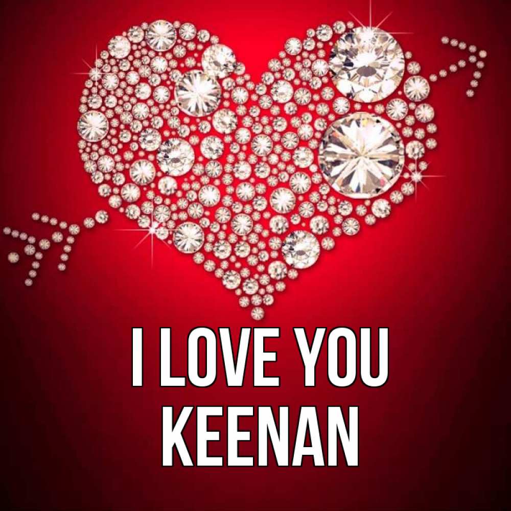 Greetings card с именем, Keenan I love you стрела купидона Greetings with text for free download 