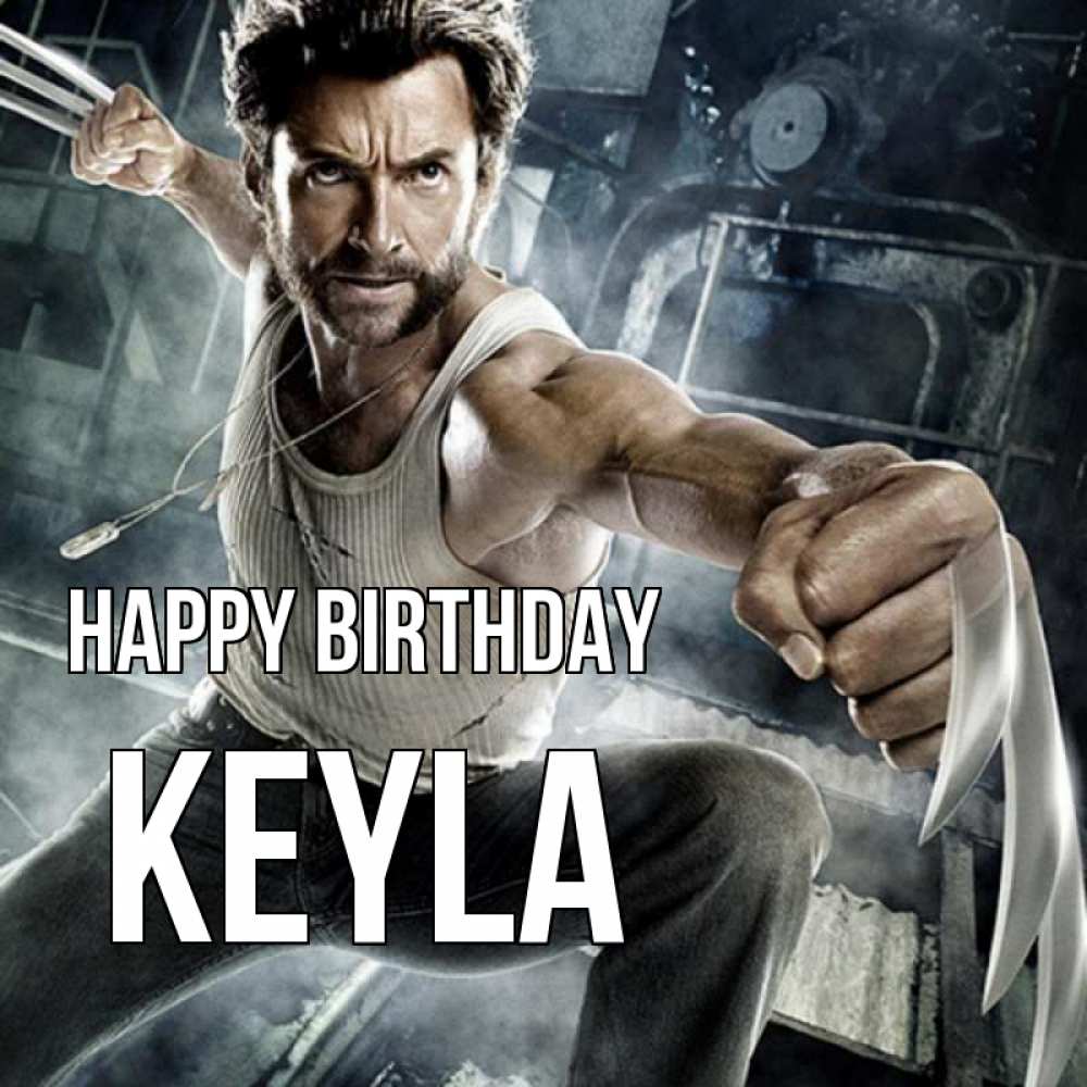 Greetings card с именем, Keyla Happy Birthday супергерой в ярости Greetings with text for free download 