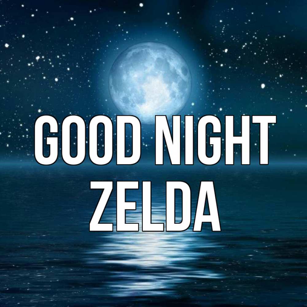 Greetings card с именем, Zelda Good night звезды Greetings with text for free download 