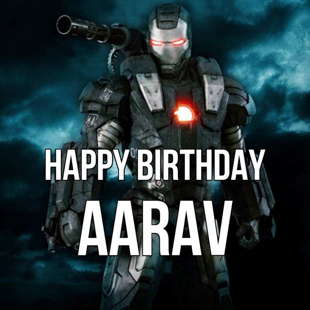 Greetings card с именем, Aarav Happy Birthday марвел супергерой в новом костюме Greetings with text for free download 