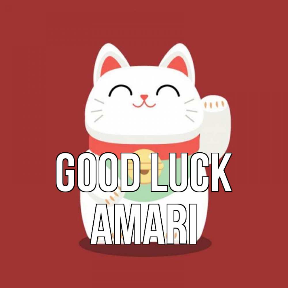 Greetings card с именем, Amari Good luck игрушка Greetings with text for free download 