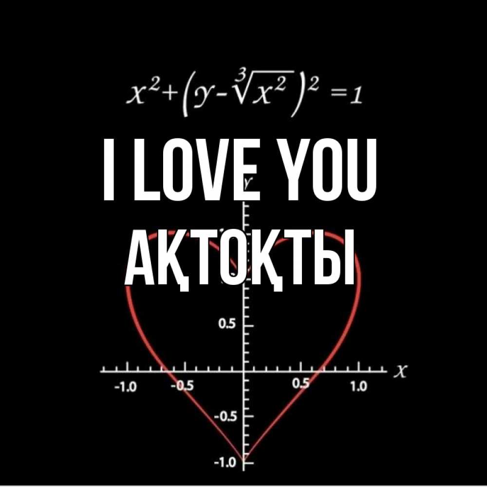 Greetings card с именем, АҚТОҚТЫ I love you сердечная формула Greetings with text for free download 