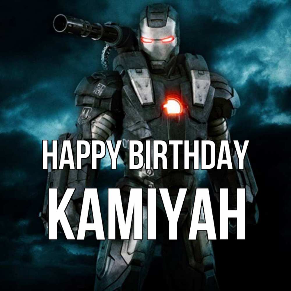 Greetings card с именем, Kamiyah Happy Birthday марвел супергерой в новом костюме Greetings with text for free download 