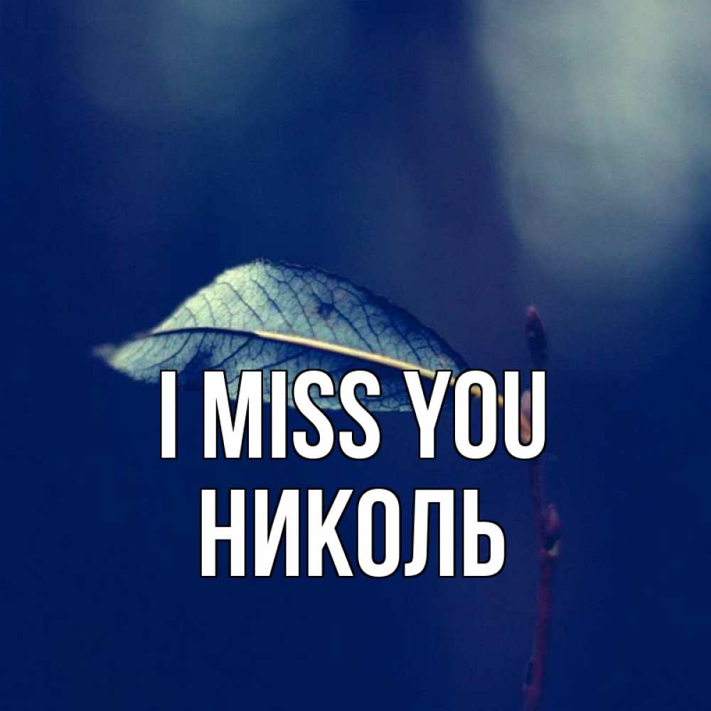 Greetings card с именем, Николь I miss you одна ветка 1 Greetings with text for free download 