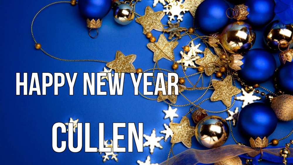 Greetings card с именем, Cullen Happy New Year ёлочные украшения Greetings with text for free download 