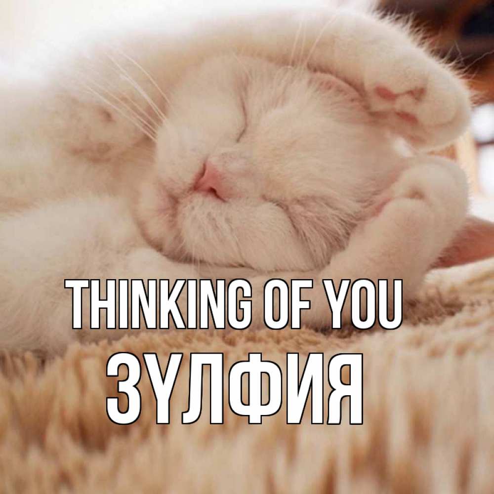 Greetings card с именем, ЗҮЛФИЯ Thinking of you для любимой девушки милота Greetings with text for free download 