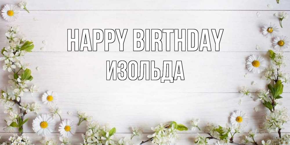 Greetings card с именем, Изольда Happy Birthday Воздушные шары Greetings with text for free download 