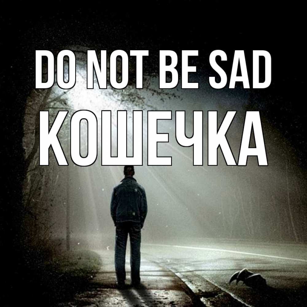 Greetings card с именем, Кошечка Do not be sad свет с неба в лесу Greetings with text for free download 