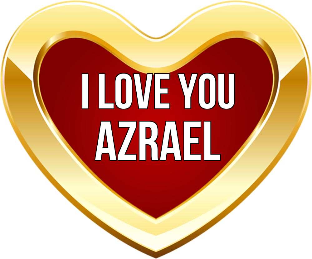 Greetings card с именем, Azrael I love you из краски Greetings with text for free download 