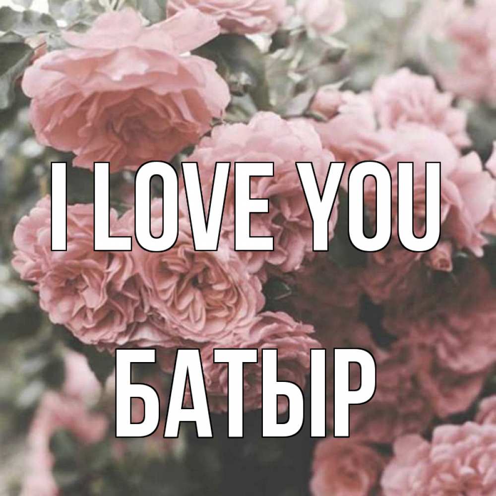 Greetings card с именем, Батыр I love you розы 3 Greetings with text for free download 