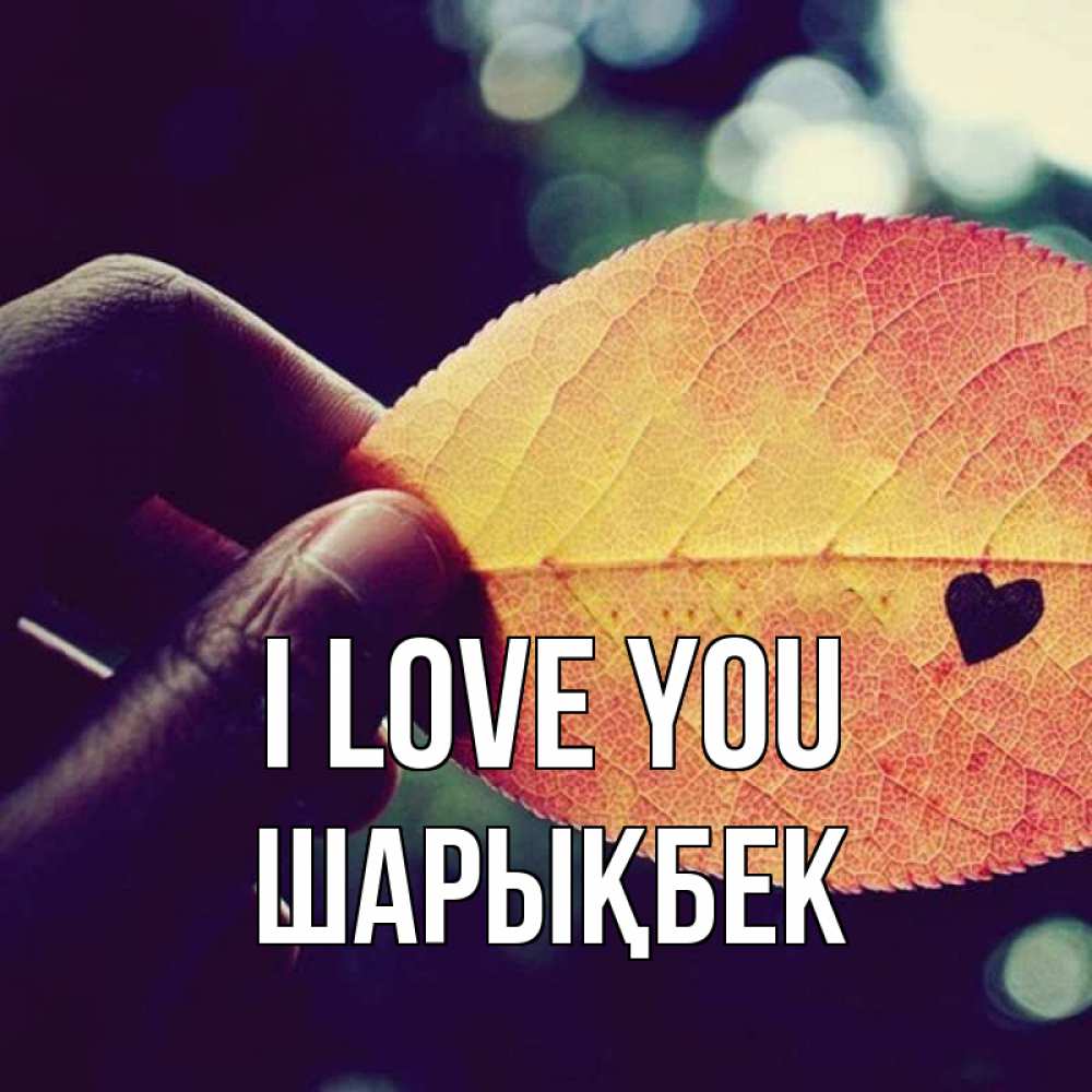 Greetings card с именем, ШАРЫҚБЕК I love you держу лист Greetings with text for free download 