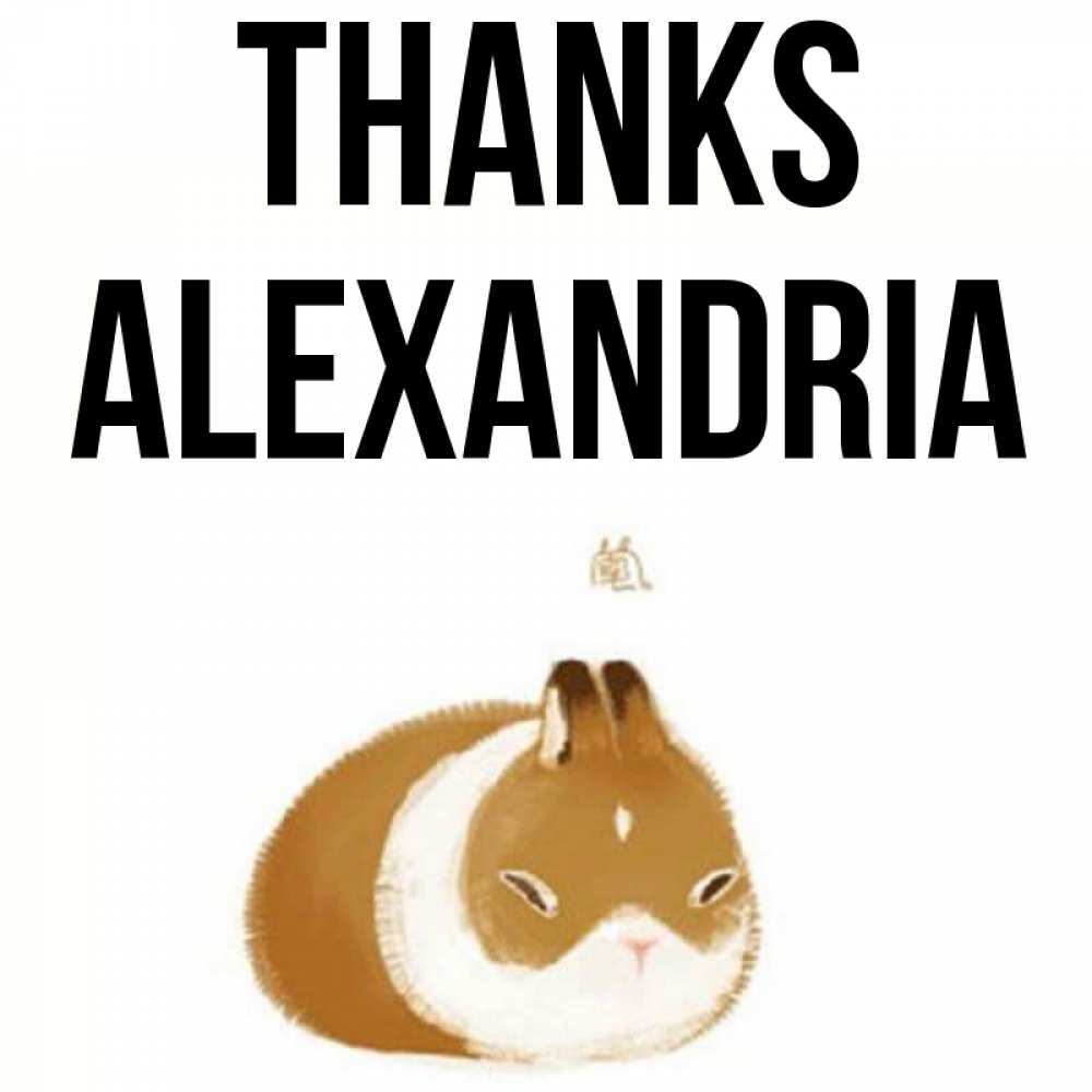 Greetings card с именем, Alexandria Thanks коричнево белый домашний питомец Greetings with text for free download 