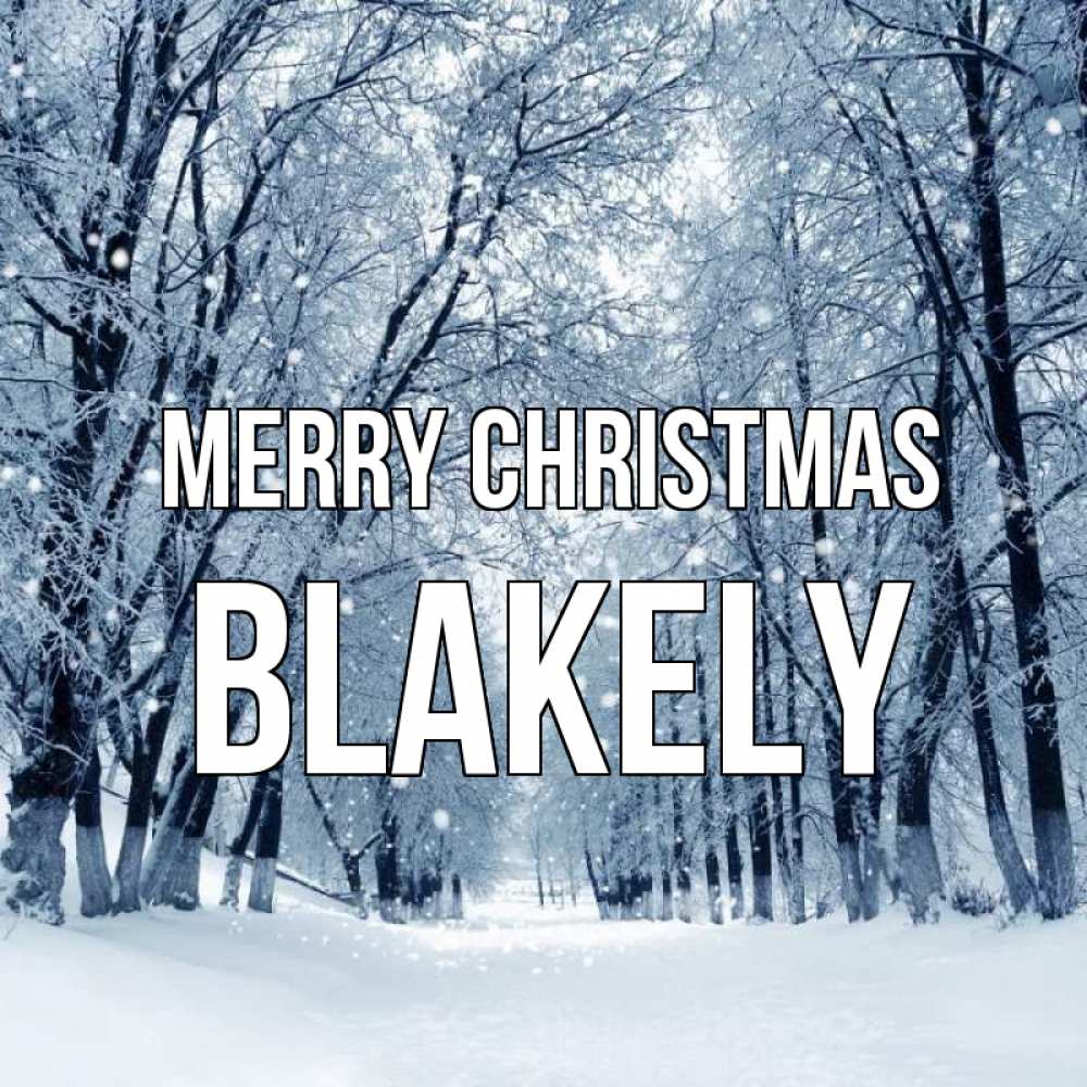 Greetings card с именем, Blakely Merry Christmas снег, лес, парк Greetings with text for free download 