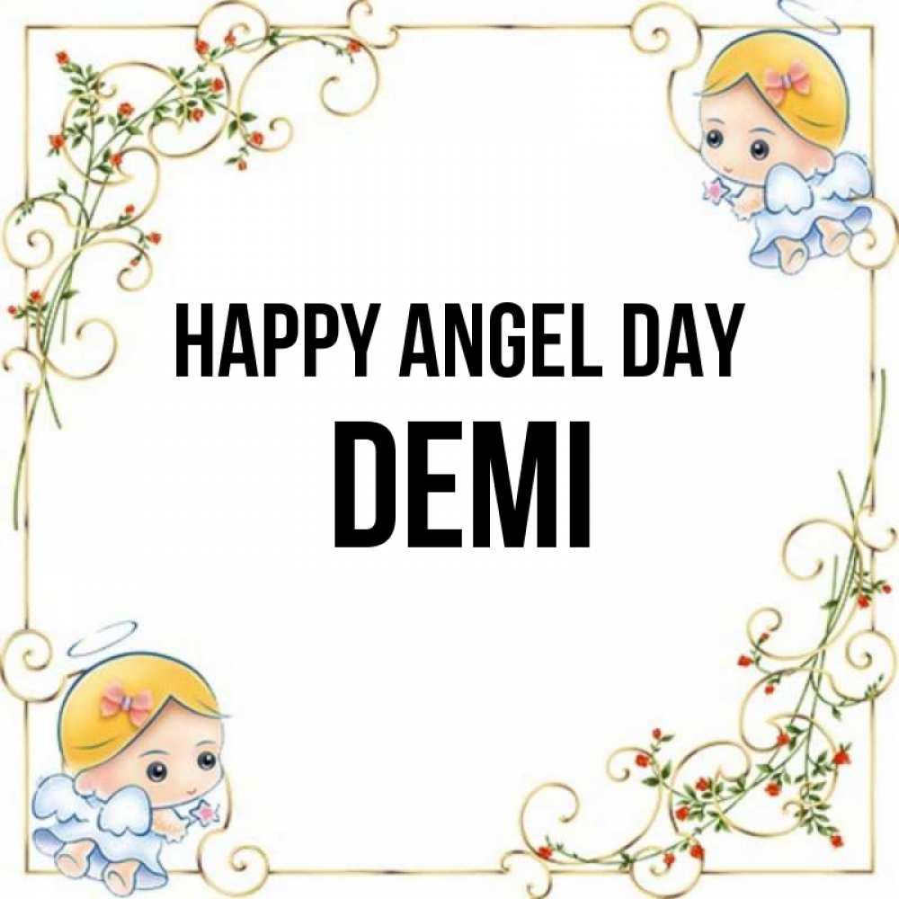 Greetings card с именем, Demi happy angel day девочки ангелы Greetings with text for free download 