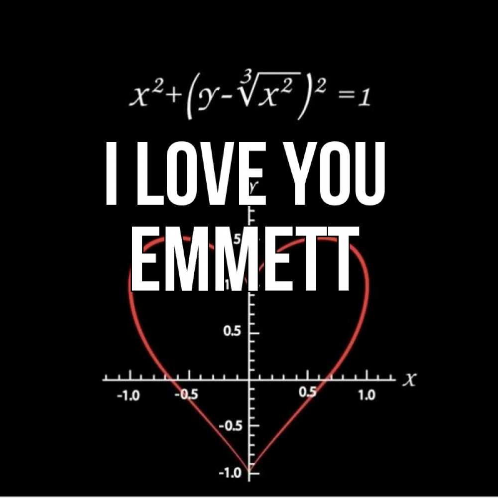 Greetings card с именем, Emmett I love you сердечная формула Greetings with text for free download 