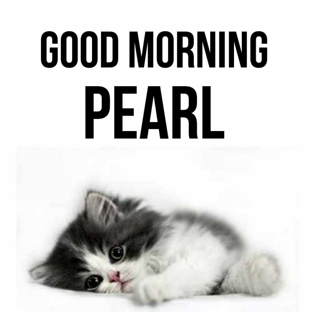 Greetings card с именем, Pearl Good morning кот лапки Greetings with text for free download 