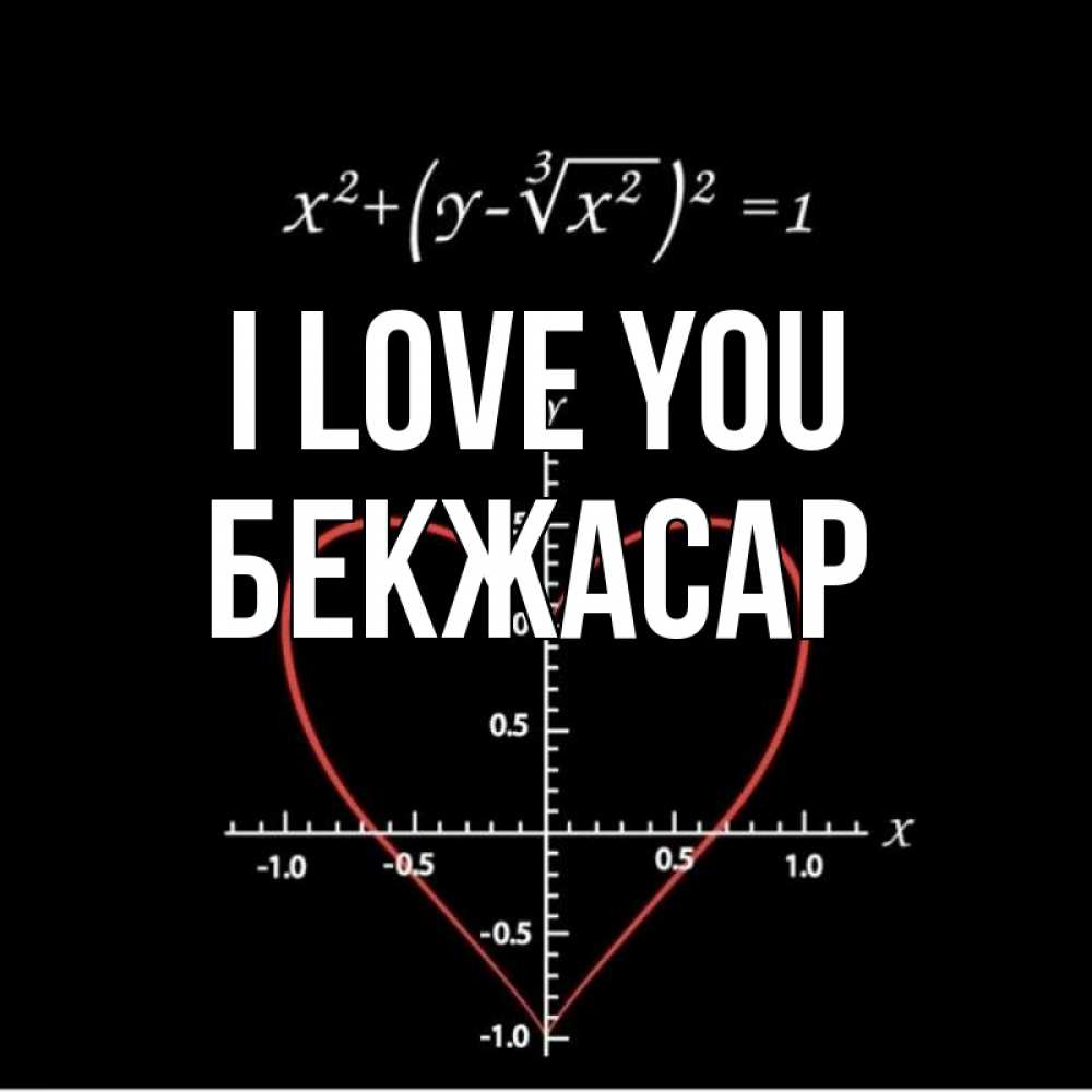Greetings card с именем, Бекжасар I love you сердечная формула Greetings with text for free download 
