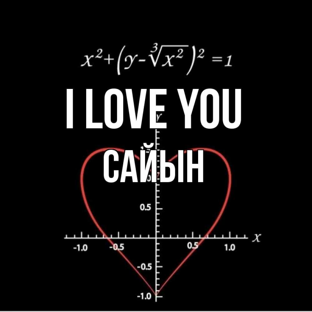 Greetings card с именем, САЙЫН I love you сердечная формула Greetings with text for free download 