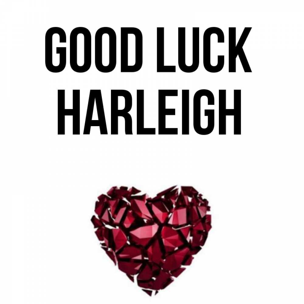 Greetings card с именем, Harleigh Good luck бордовое из кристаллов  1 Greetings with text for free download 