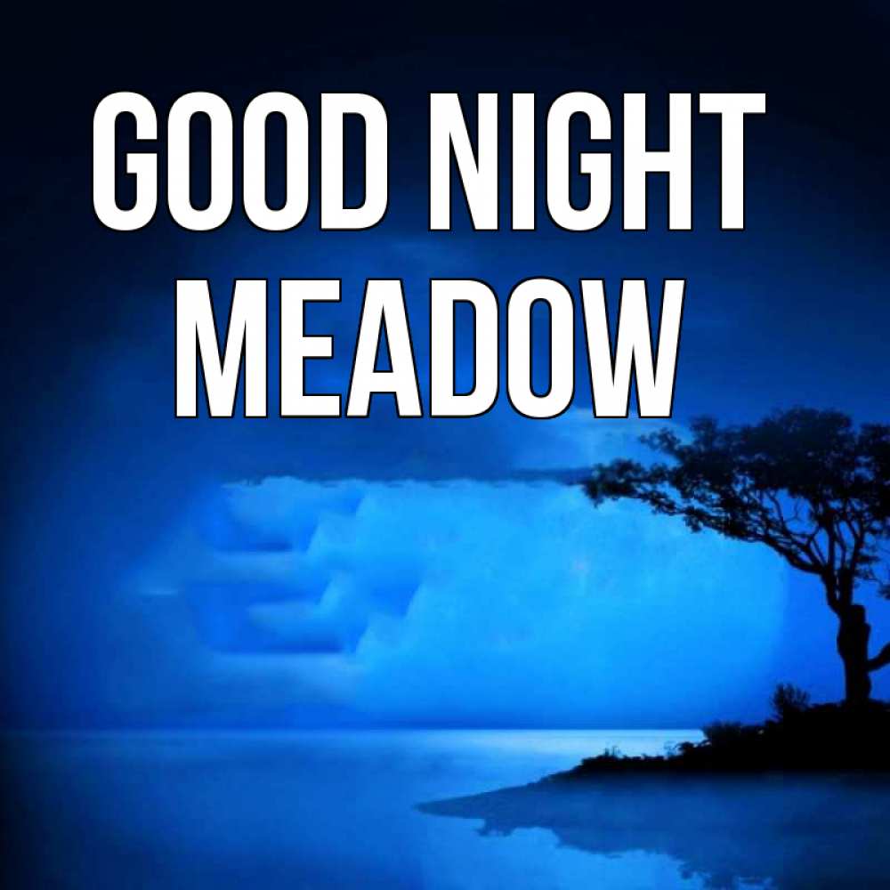 Greetings card с именем, Meadow Good night ночное побережье Greetings with text for free download 