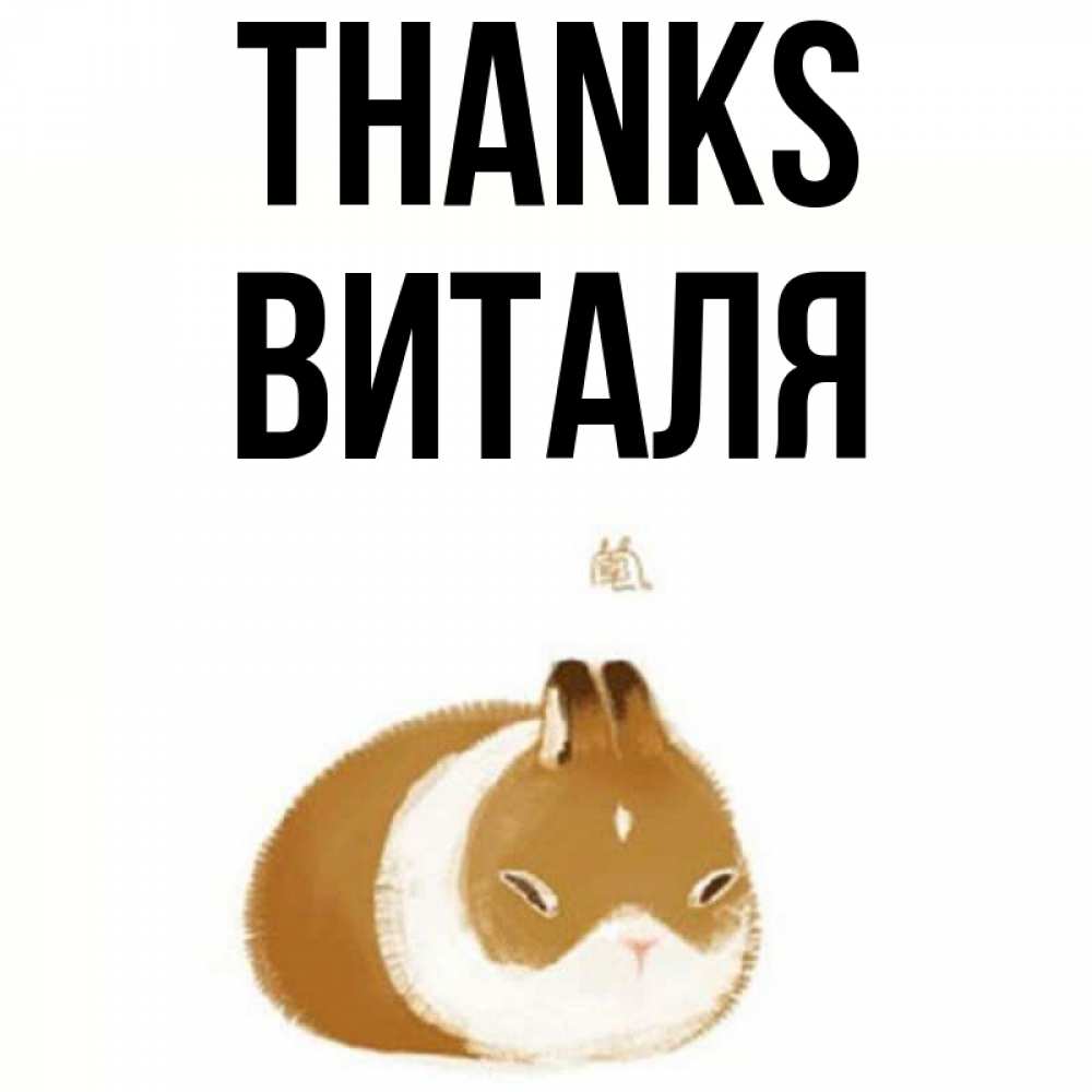 Greetings card с именем, Виталя Thanks коричнево белый домашний питомец Greetings with text for free download 