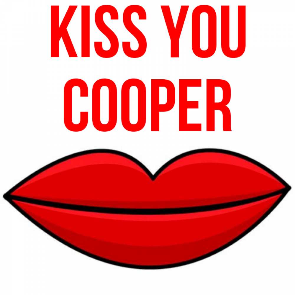 Greetings card с именем, Cooper Kiss you губы векторные Greetings with text for free download 