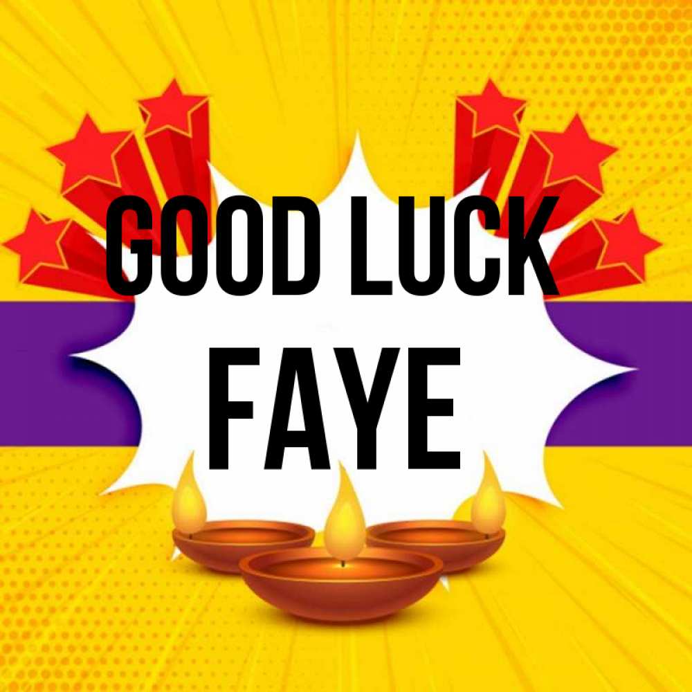 Greetings card с именем, Faye Good luck векторное изображение Greetings with text for free download 