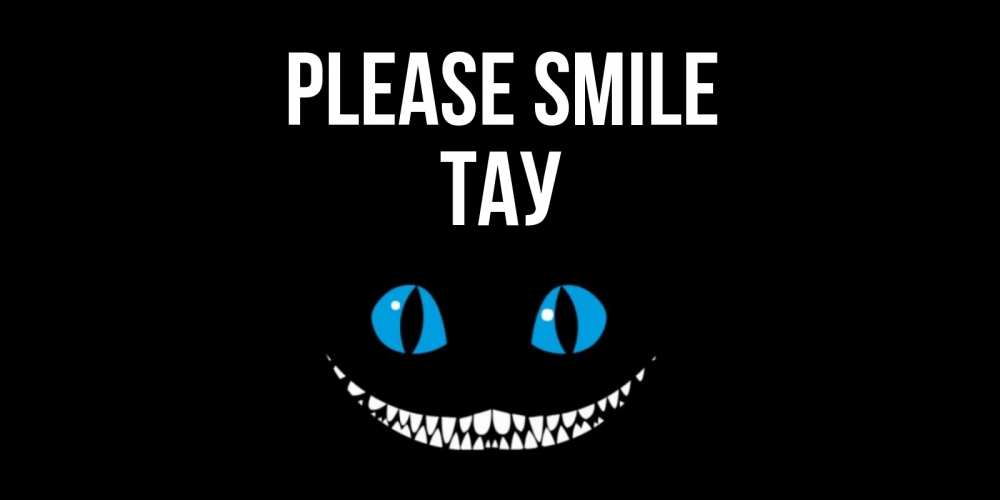 Greetings card с именем, ТАУ Please smile кот улыбается Greetings with text for free download 
