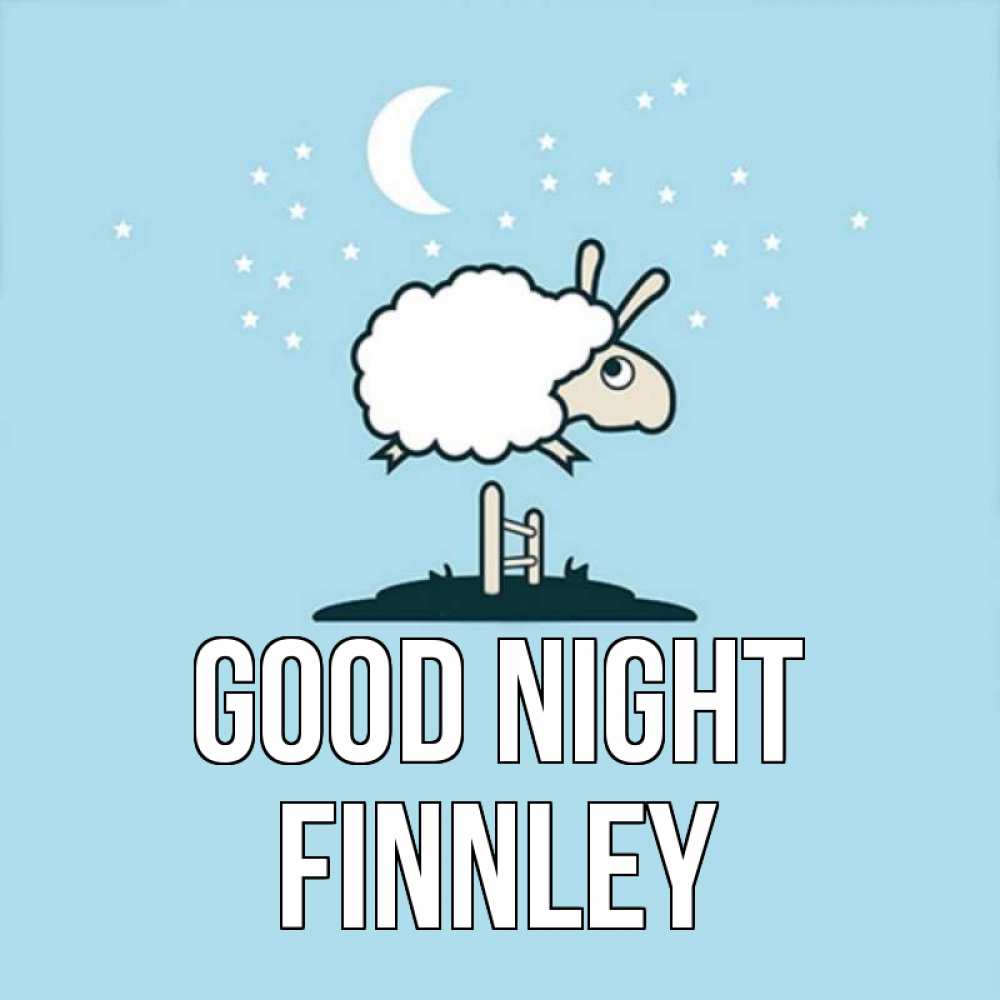 Greetings card с именем, Finnley Good night с животными сладких сноведений Greetings with text for free download 