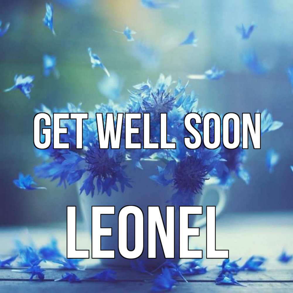 Greetings card с именем, Leonel Get well soon кружка с зельем и цветами Greetings with text for free download 