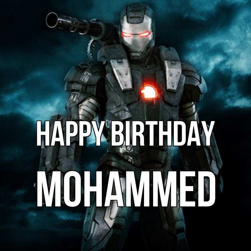 Greetings card с именем, Mohammed Happy Birthday марвел супергерой в новом костюме Greetings with text for free download 