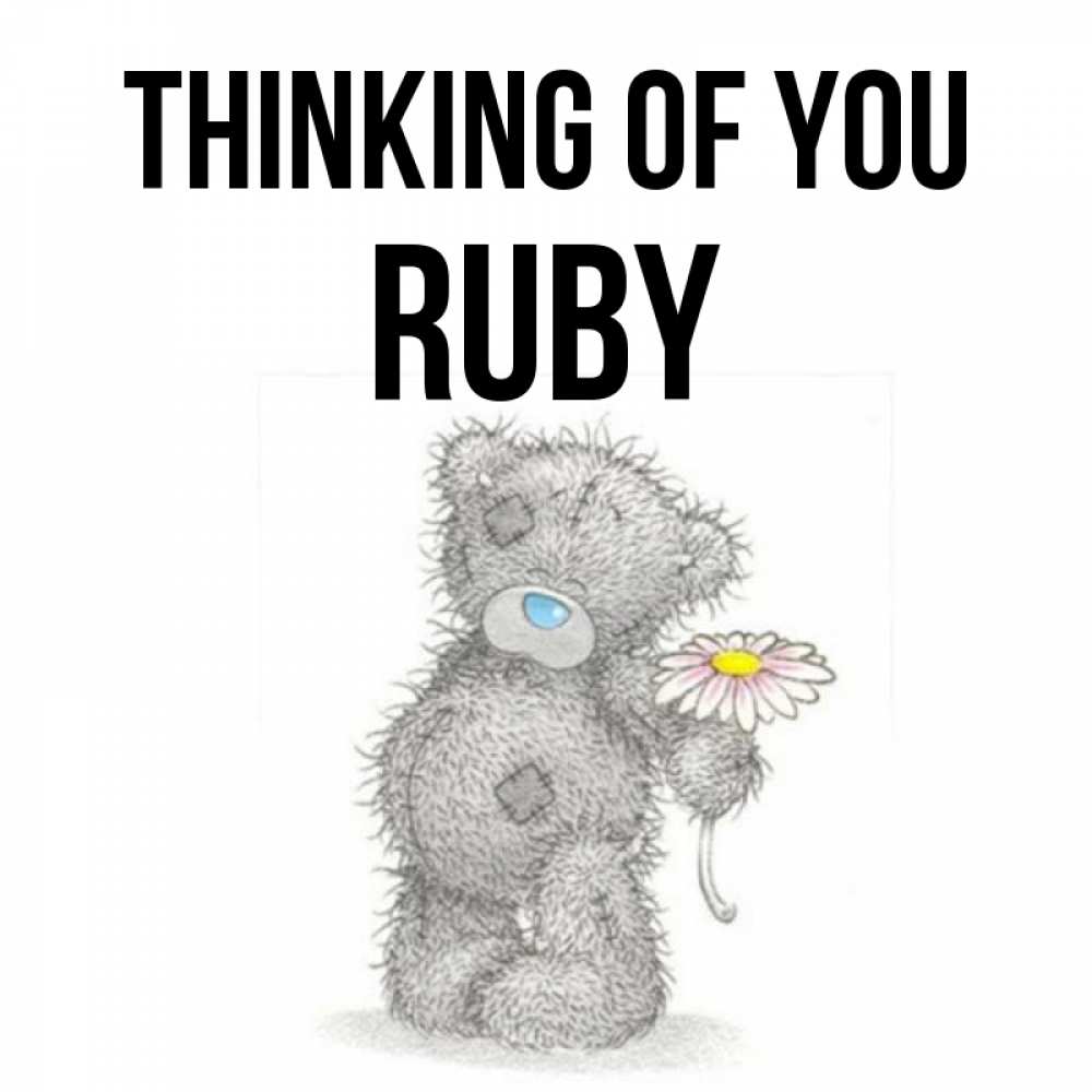 Greetings card с именем, Ruby Thinking of you мысли только о тебе Greetings with text for free download 