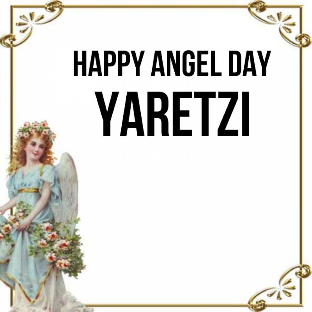 Greetings card с именем, Yaretzi happy angel day с именинами от девушки ангела Greetings with text for free download 