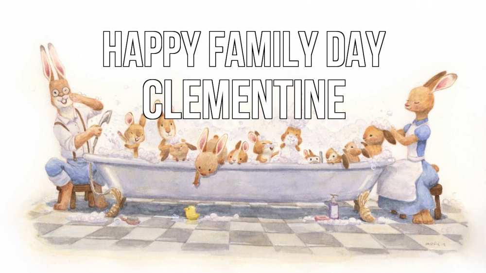 Greetings card с именем, Clementine happy family day с днем семьи Greetings with text for free download 