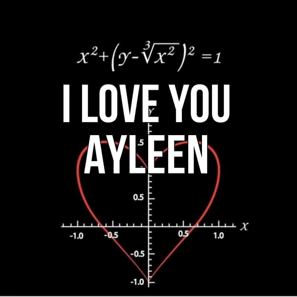 Greetings card с именем, Ayleen I love you сердечная формула Greetings with text for free download 