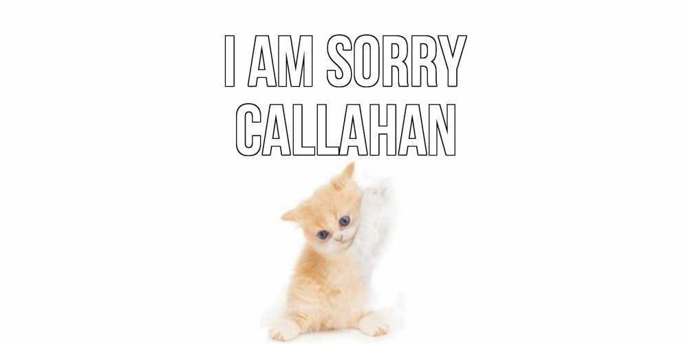 Greetings card с именем, Callahan I am sorry кот Greetings with text for free download 