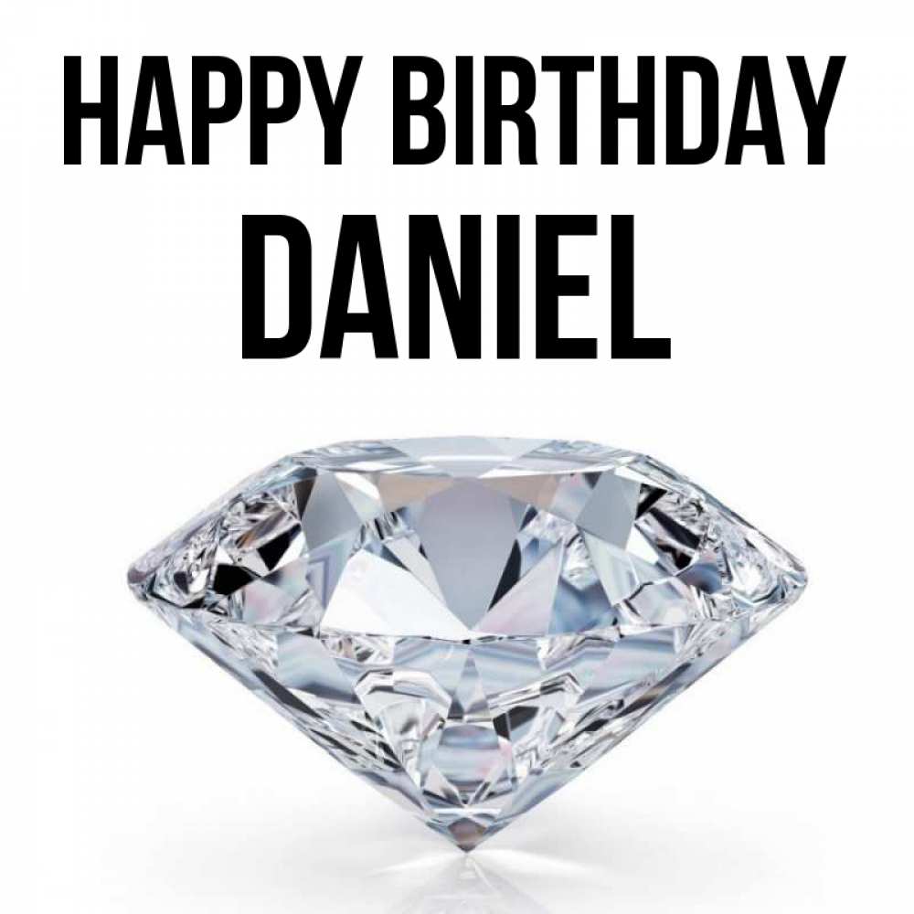 Greetings card с именем, Daniel Happy Birthday к пожеланием быть богатым Greetings with text for free download 