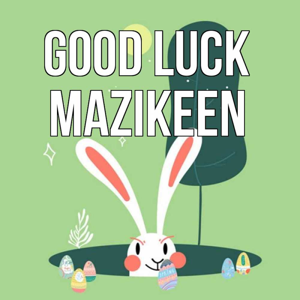 Greetings card с именем, Mazikeen Good luck заяц Greetings with text for free download 