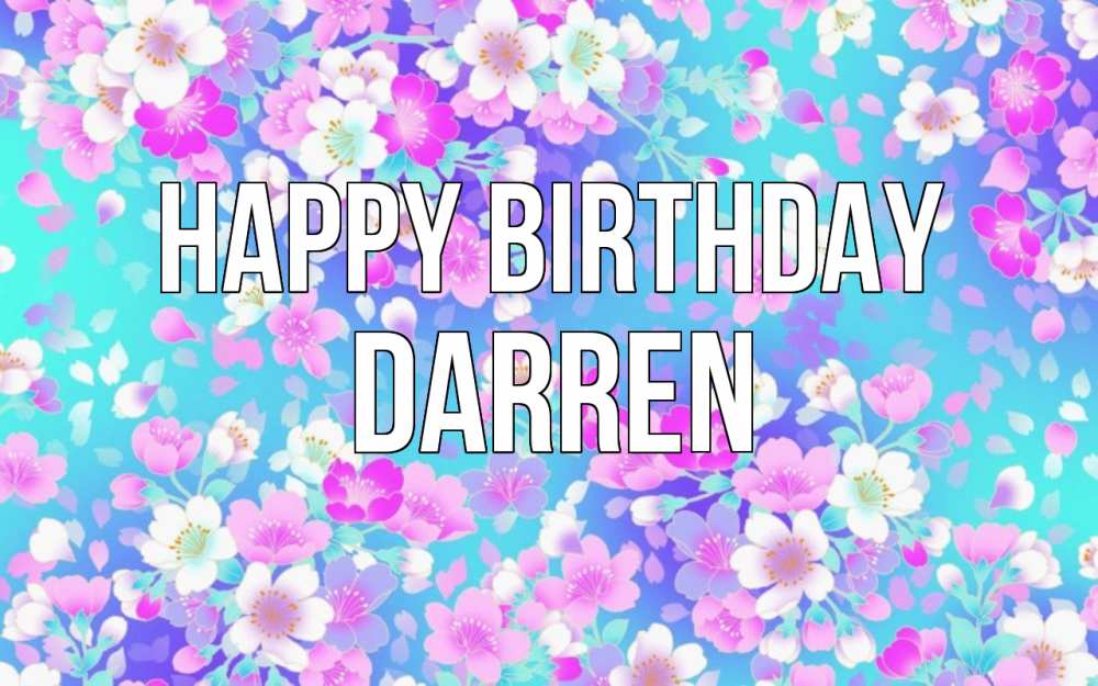 Greetings card с именем, Darren Happy Birthday открытка с заливкой Greetings with text for free download 