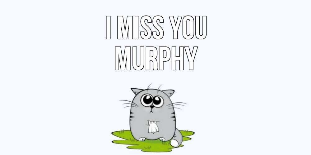 Greetings card с именем, Murphy I miss you открытки с котиками я по тебе скучаю с именем Greetings with text for free download 