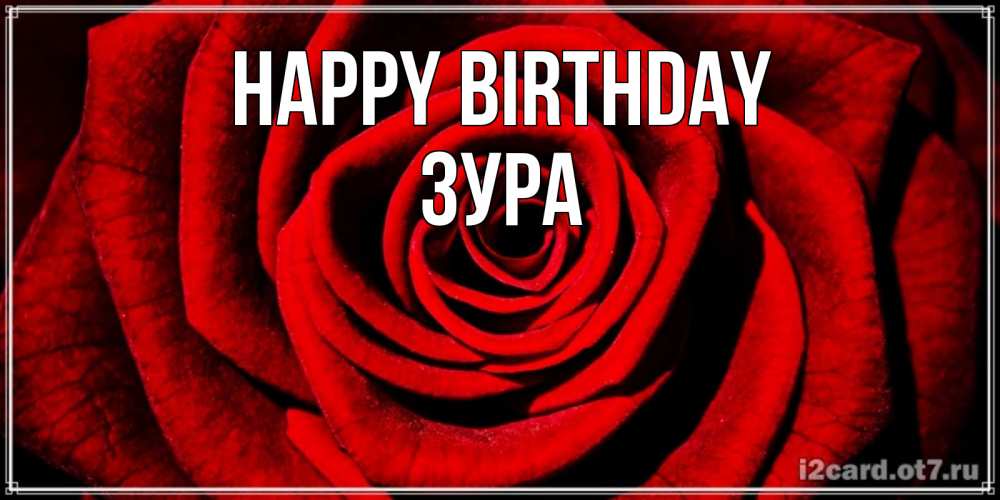 Greetings card с именем, ЗУРА Happy Birthday алая роза Greetings with text for free download 