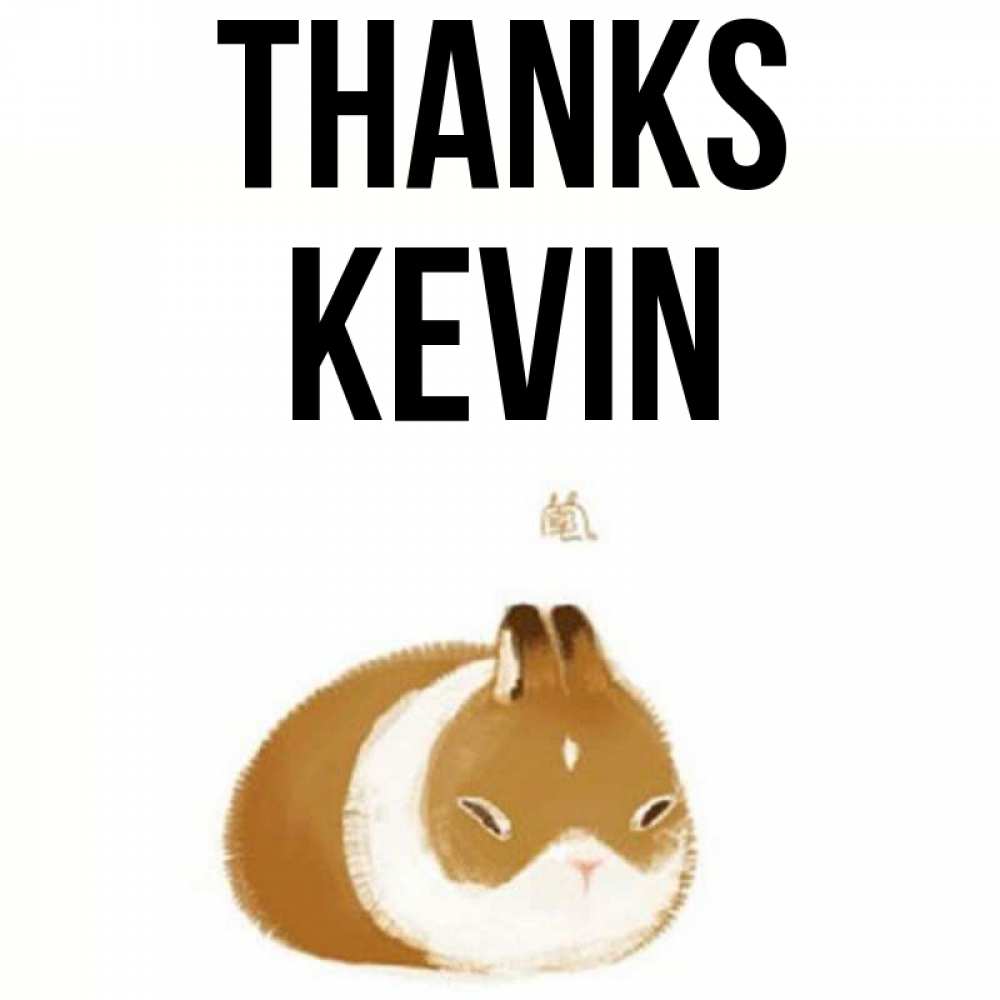 Greetings card с именем, Kevin Thanks коричнево белый домашний питомец Greetings with text for free download 