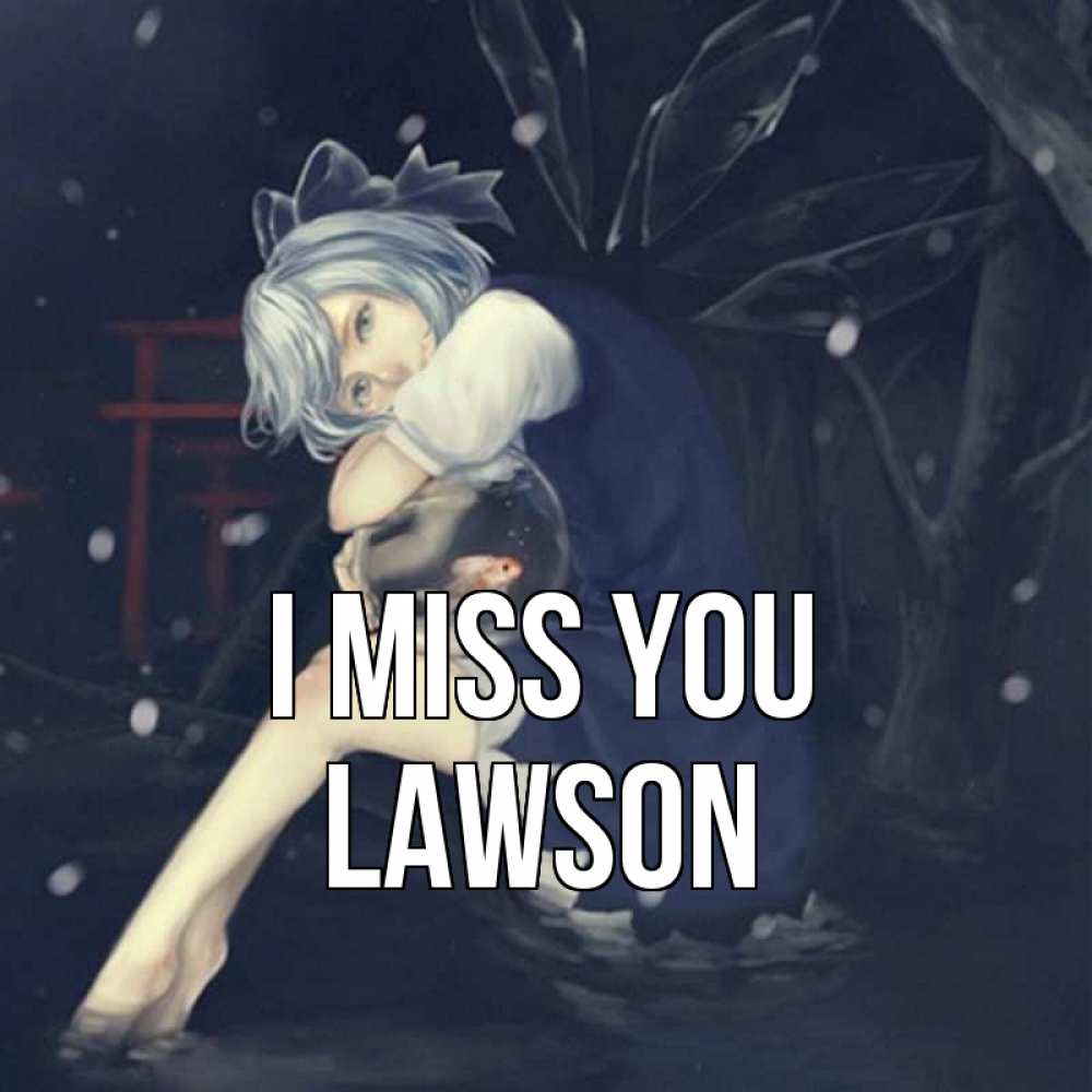 Greetings card с именем, Lawson I miss you рыбка в аквариуме Greetings with text for free download 