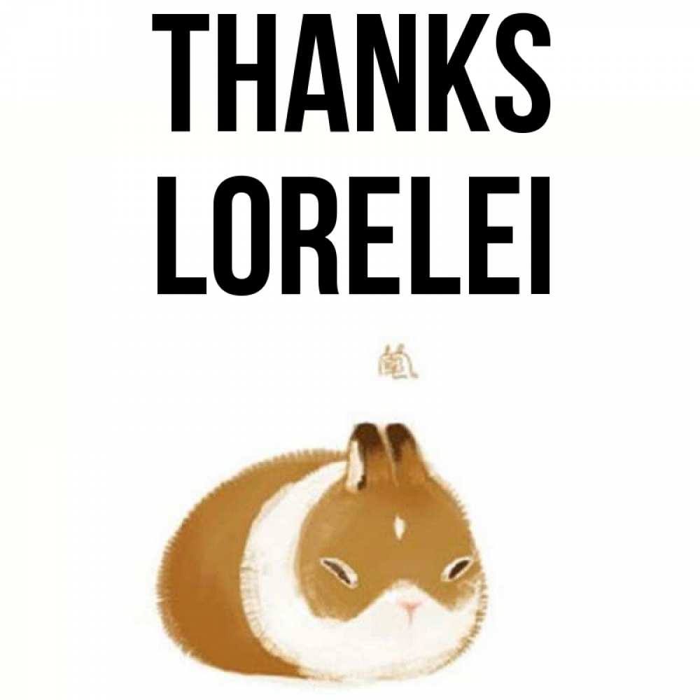 Greetings card с именем, Lorelei Thanks коричнево белый домашний питомец Greetings with text for free download 