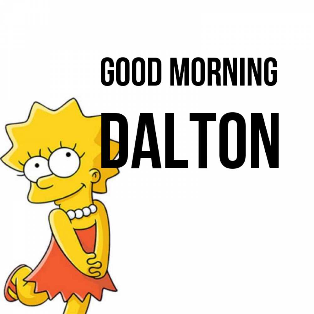 Greetings card с именем, Dalton Good morning в платье и ожерелье Greetings with text for free download 