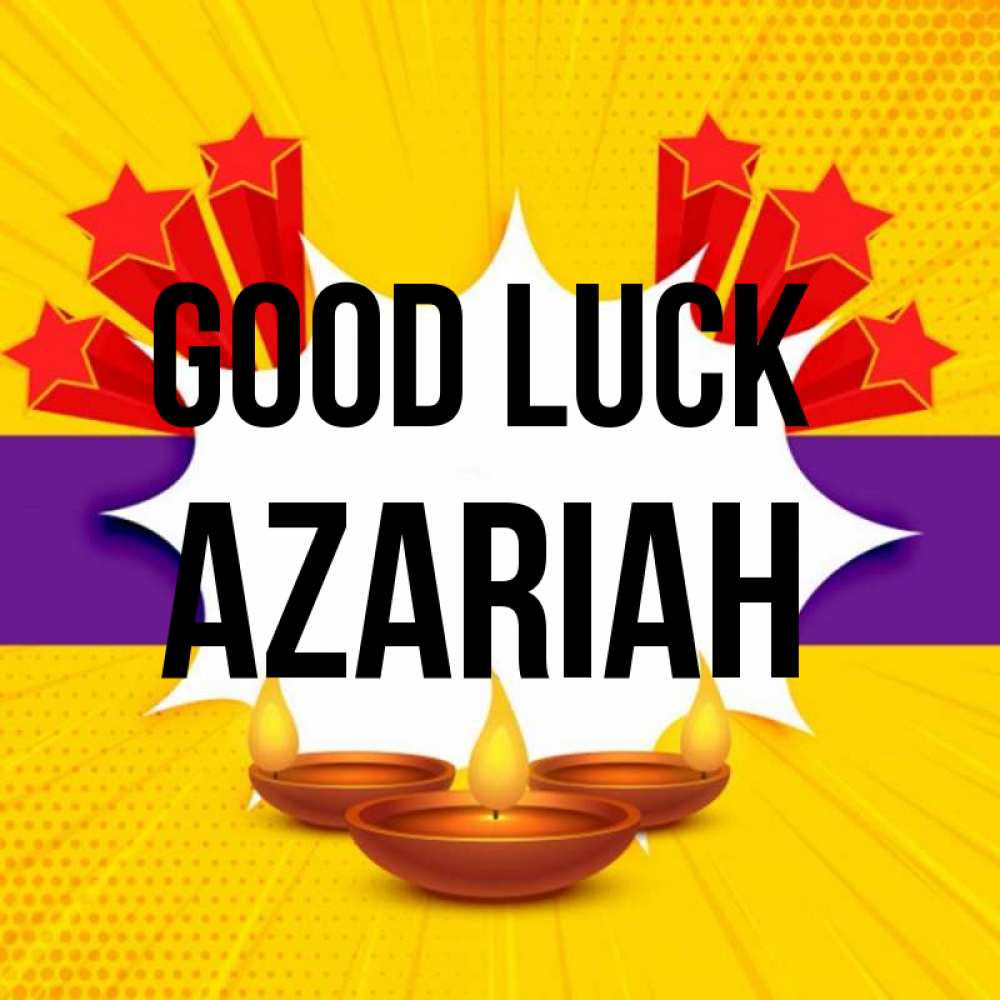 Greetings card с именем, Azariah Good luck векторное изображение Greetings with text for free download 