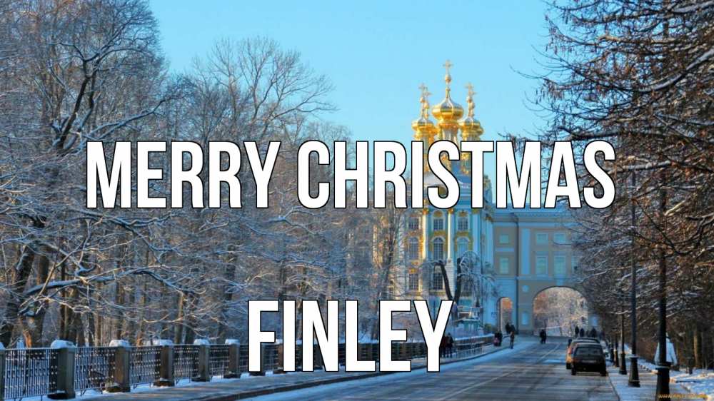 Greetings card с именем, Finley Merry Christmas храм Greetings with text for free download 