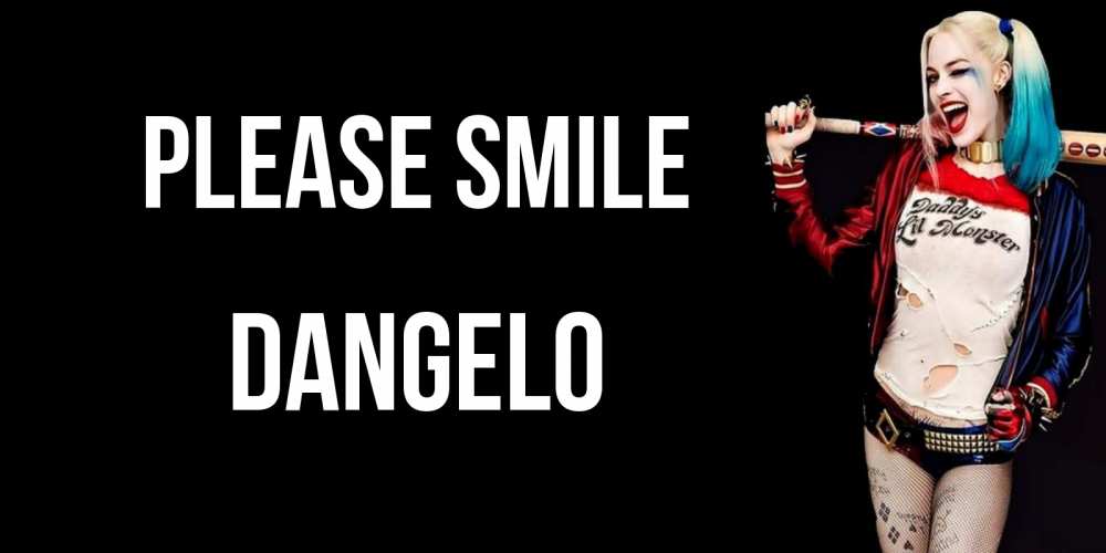 Greetings card с именем, Dangelo Please smile пожелания быть позитивным Greetings with text for free download 