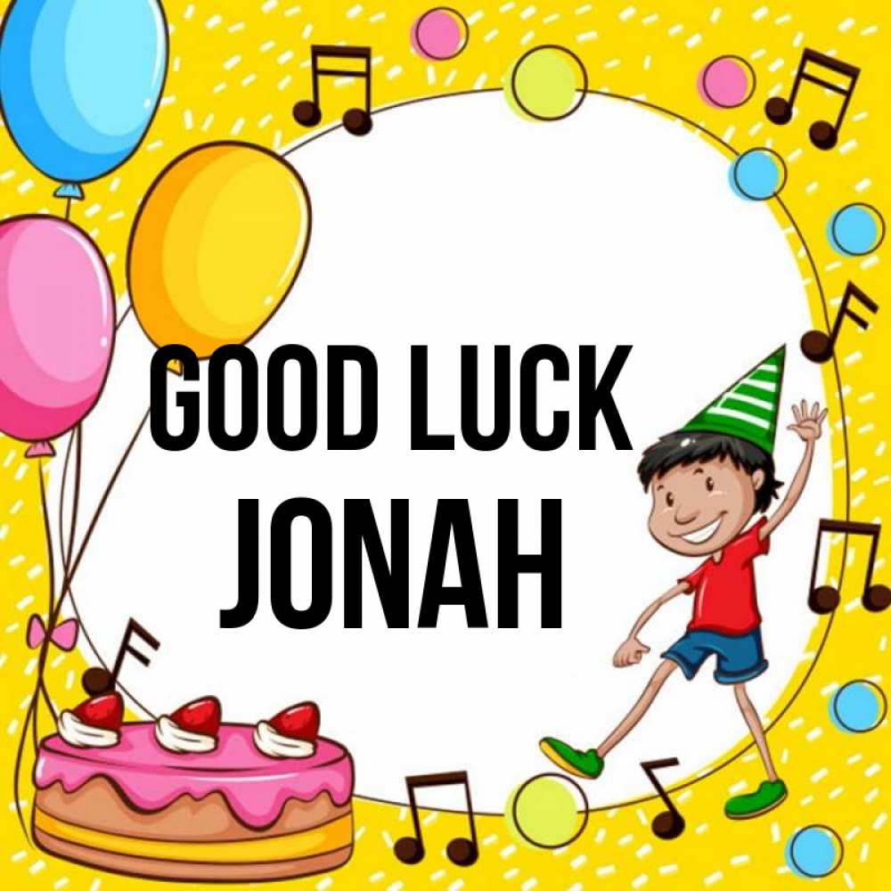Greetings card с именем, Jonah Good luck открытка 1 Greetings with text for free download 